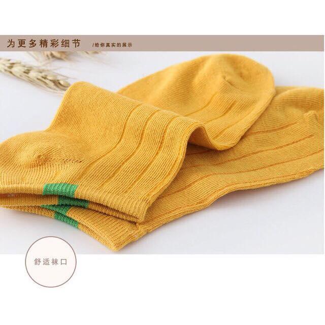 Set 10 Đôi Tất Gân Vintage Cổ Ngắn (Nhiều Màu)