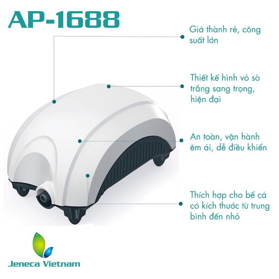 Máy sủi oxy Jeneca 1 vòi, sủi êm ái - AP1688