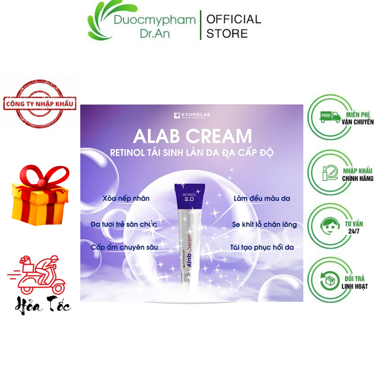 Imports-cream retinol Kyung lab Alab cream, kyunglab retinol 2.0 anti-aged, reduce oily, prevent acne se snugly pore-duocmyphamdran