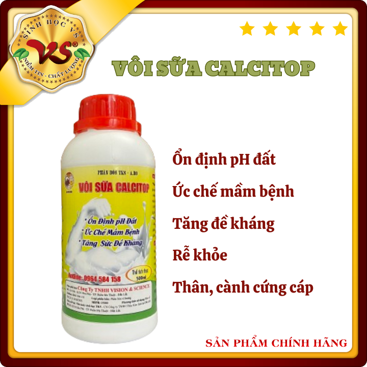 Nâng pH Đất, Hạ  Phèn Nhanh -  Phân Bón Cao Cấp - TKS VÔI SỮA (Chai 500ml)