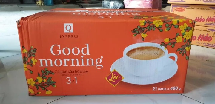 6 bịt Cà phê Sữa Hòa Tan Trần Quang "Good morning" 480gr (24 gói x 20gr)