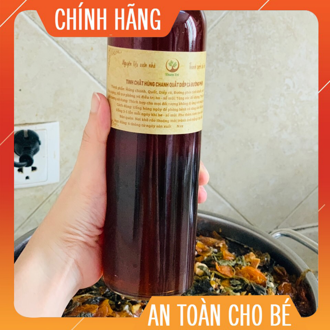 Siro ho húng chanh Thảo mộc sạch Thiên Tri 500ml