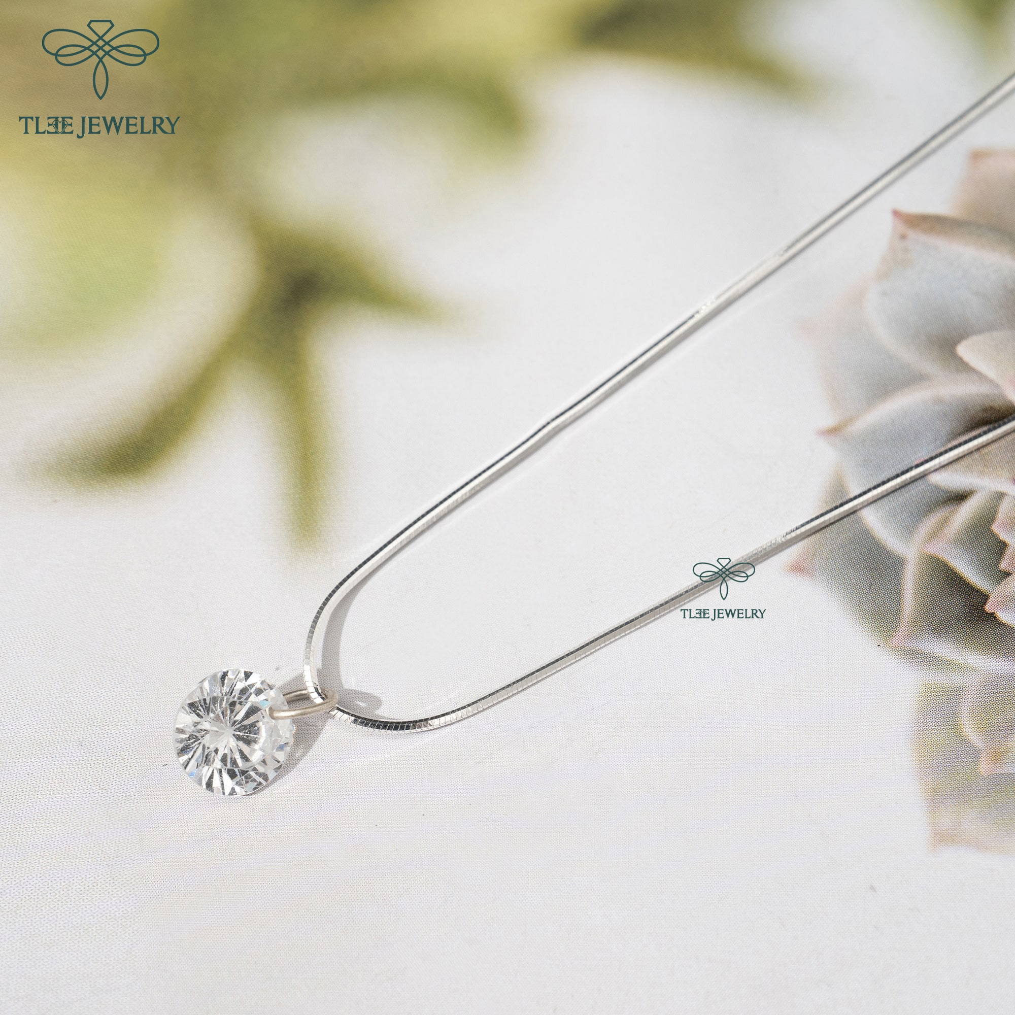 Dây chuyền bạc nữ TLEE mặt nụ đá sang trọng TleeJewelry D0133