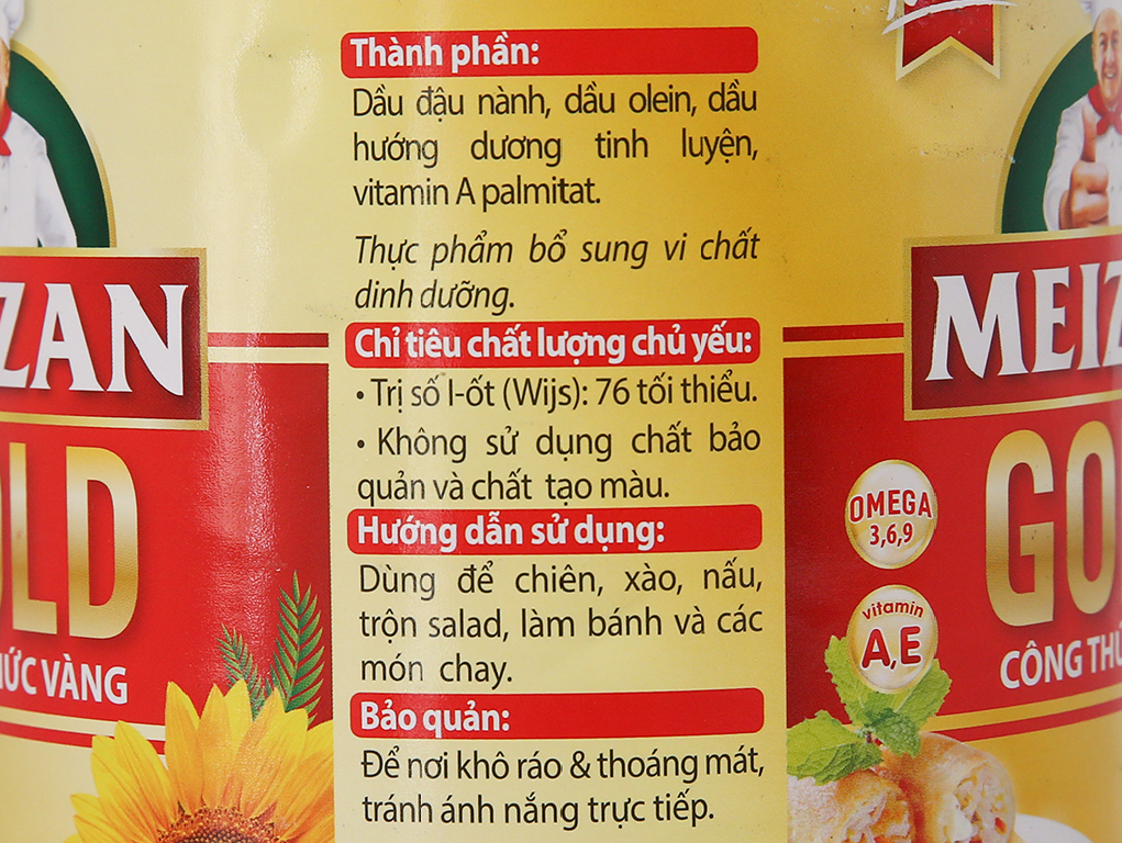 Dầu ăn cao cấp Meizan Gold chai 2 lít