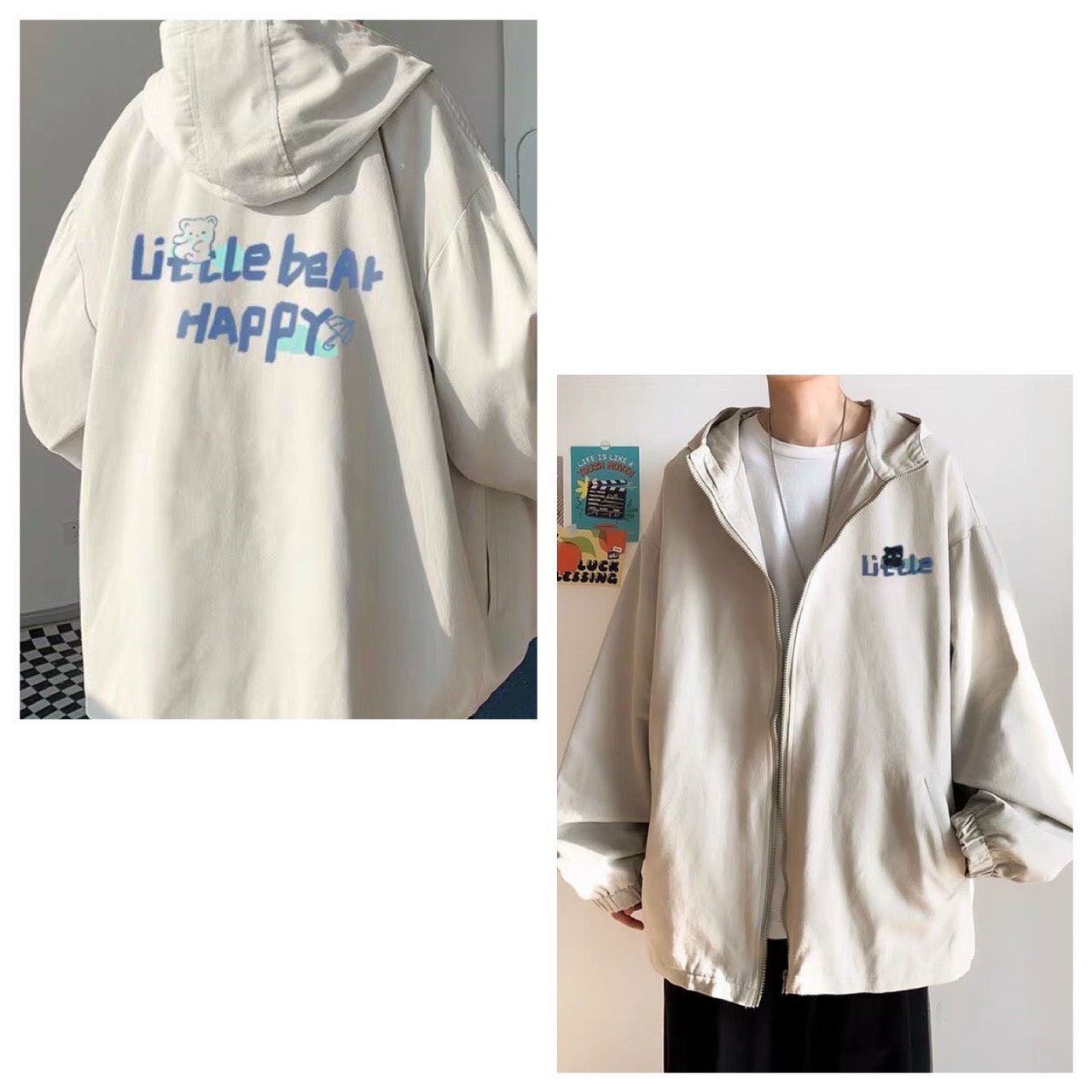 Áo khoác dù Unisex hình con mèo mun