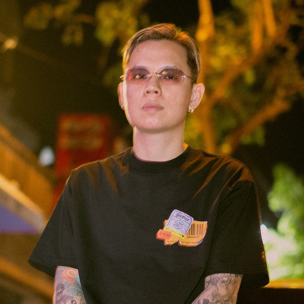 Luck áo thun cotton nam nữ unisex form rộng tay lỡ, local brand chính hãng - "stickers" tee in black