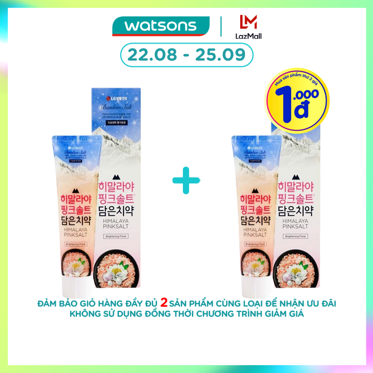 [1000đ SẢN PHẨM THỨ 2] Kem Đánh Răng Bamboo Salt Himalaya Pink Salt Muối Hồng Trắng Răng 100g