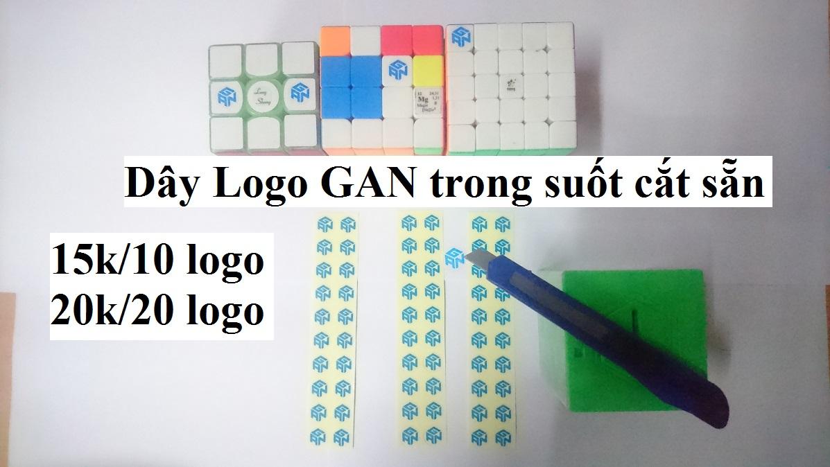 Phụ kiện Rubik. Dây Logo Gan Trong Suốt Cắt Sẵn 60 logo