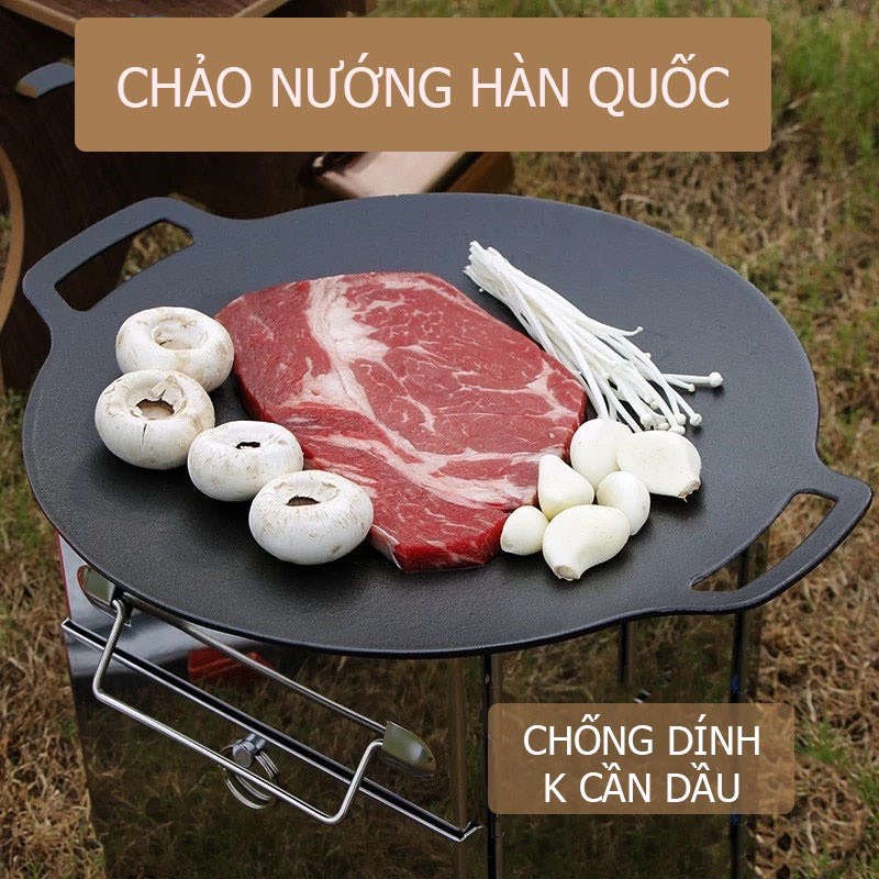 Chảo đá nướng chống dính Hàn Quốc Ecoramic (33cm)