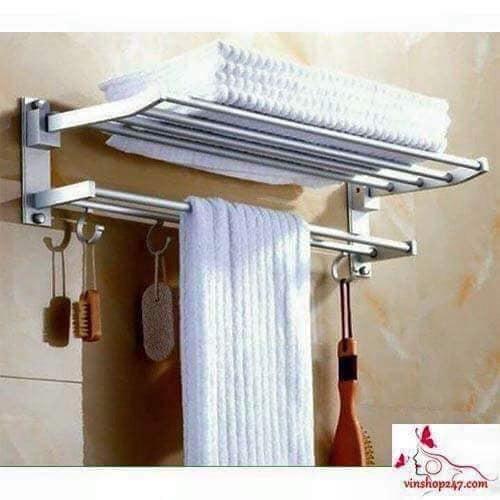 Kệ treo khăn nhà tắm 2 tầng inox bền đẹp và hiện đại