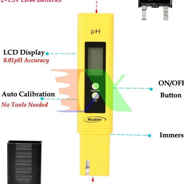 Bút đo độ PH-2 (loại 1), Máy đo PH, dụng cụ đo PH, có đèn led, siêu chính xác