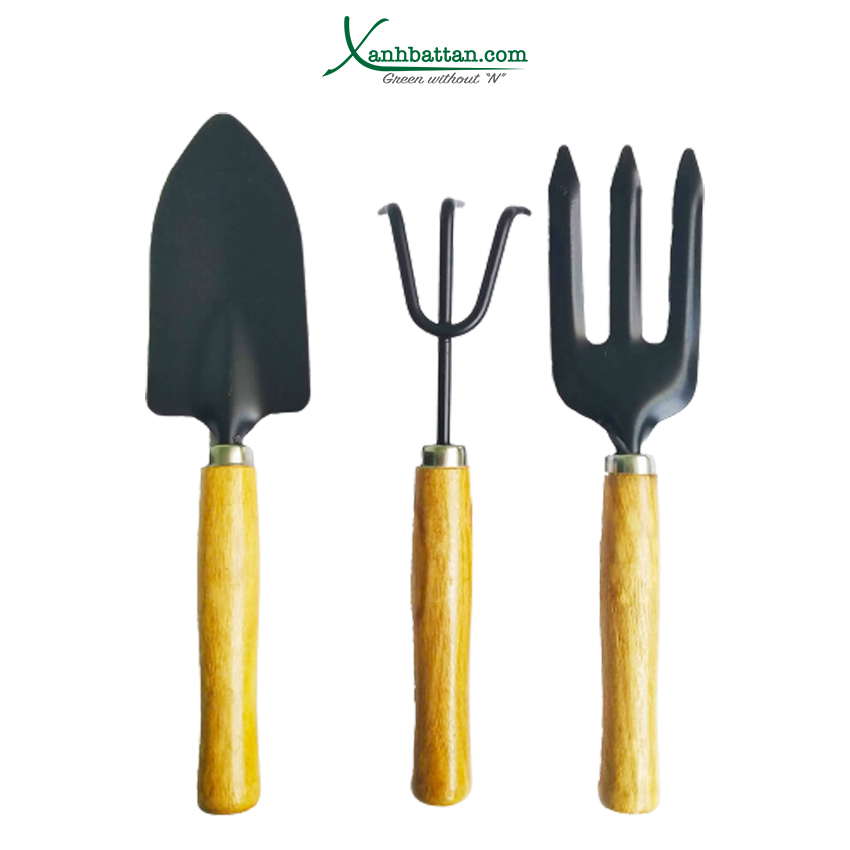 Bộ Ba Món Dụng Cụ Làm Vườn (Xẻng làm vườn - Xới đất - Cào đất)