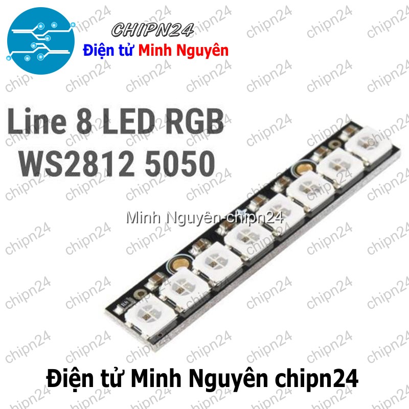 [1 cái] (F27.2) Mạch Led RGB Neopixel WS2812 5050 (8 Led Thẳng) - HH002317