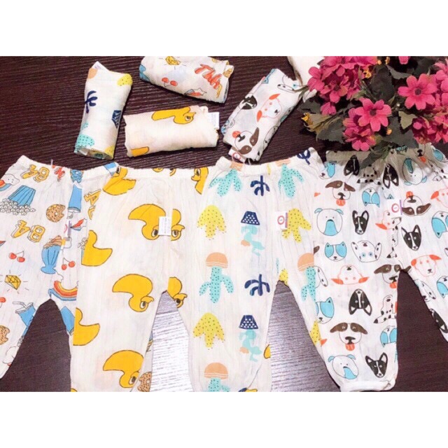Quần Chục Dài Cotton Giấy Cho Bé