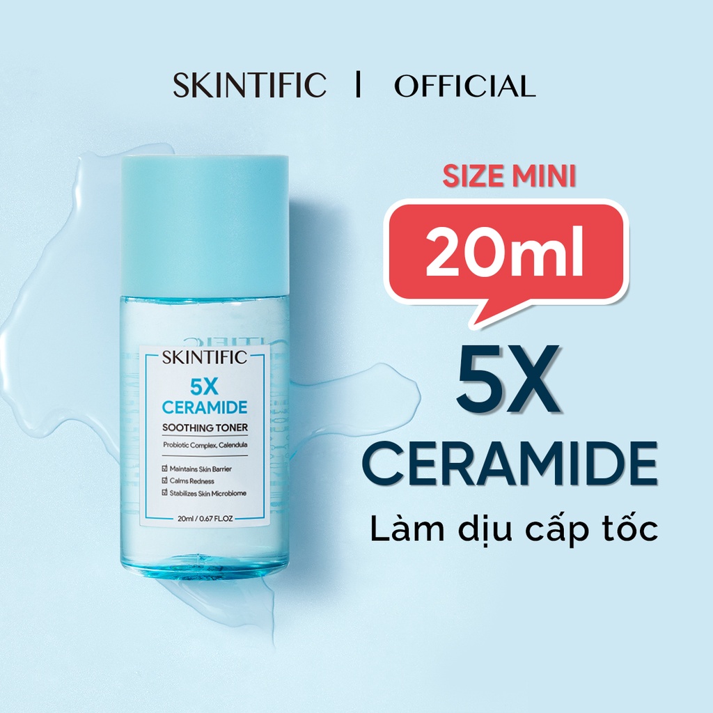 【Size Mini 20ml】 SKINTIFIC Toner làm dịu 5X Ceramide 20ml