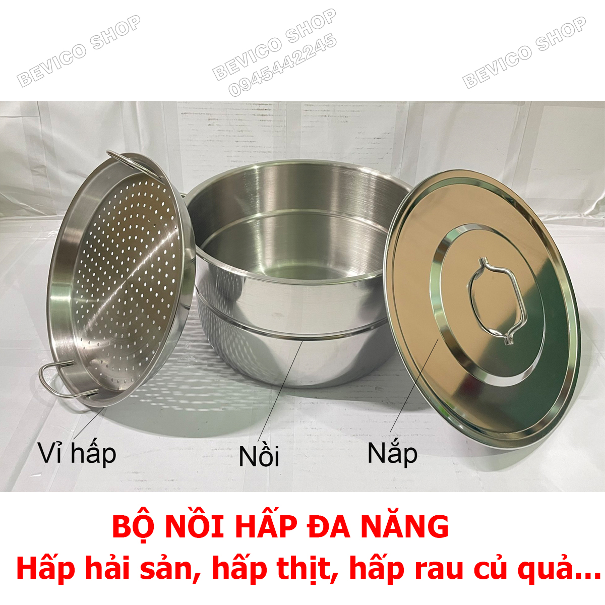 30cm multi-function stainless steel steamer | steaming, cooking, boiling...