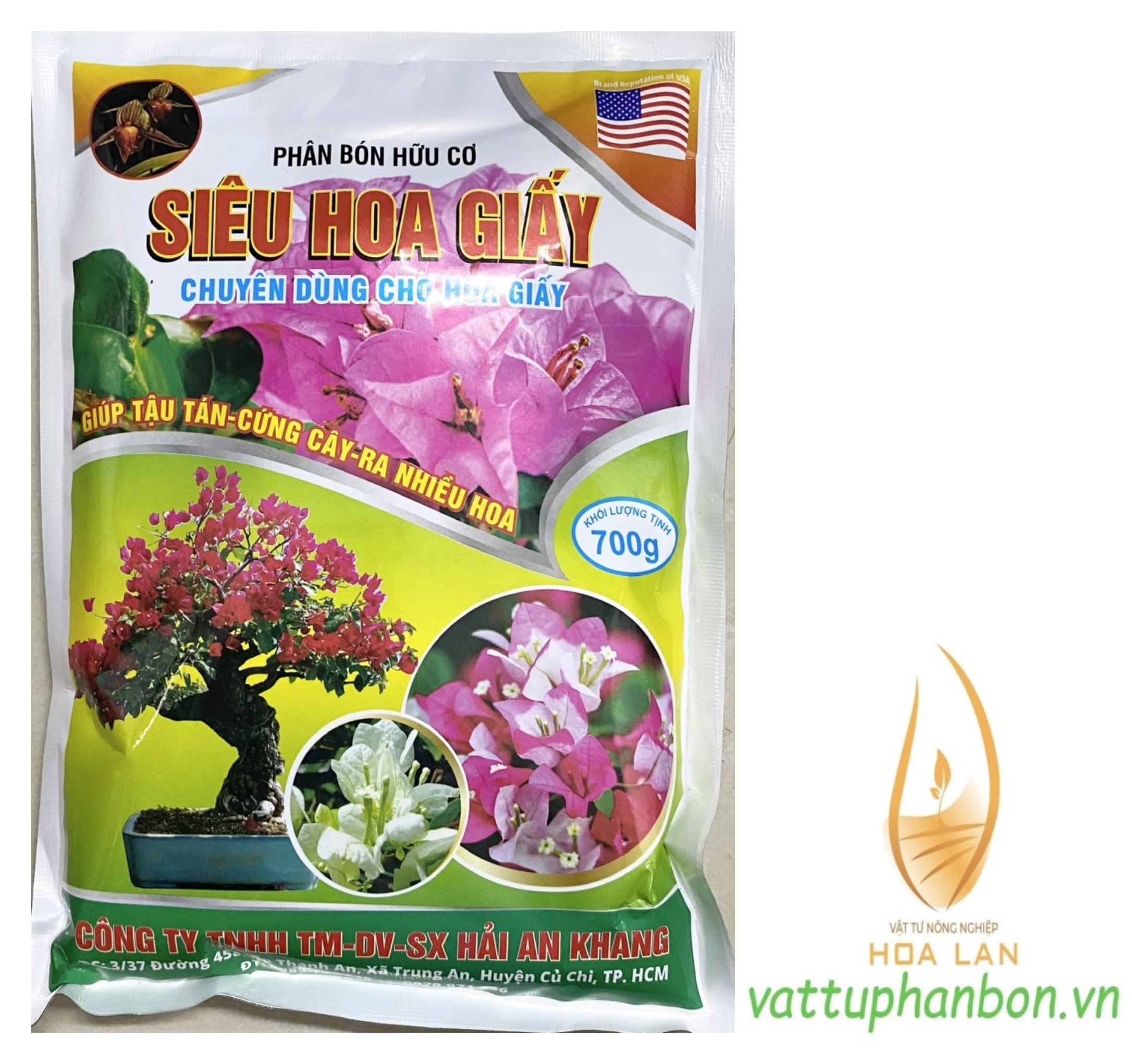 Siêu hoa giấy - phân bón hữu cơ giúp tậu tán, cứng cây, ra nhiều hoa - #519a# 700g