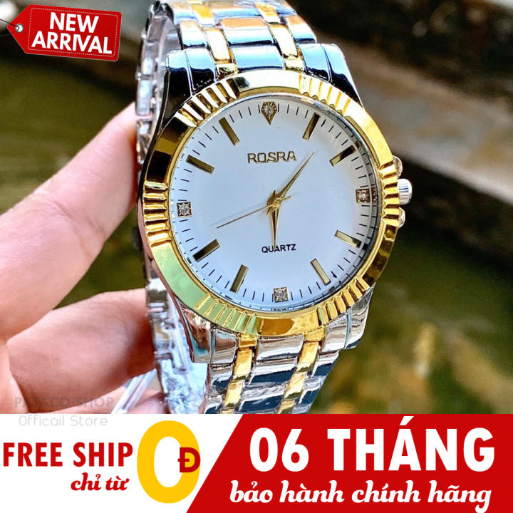 Đồng hồ nam nữ thời trang cao cấp Rosra R79 dây thép không gỉ bền bỉ chống nước sinh hoạt nhẹ bảo hành 6 tháng