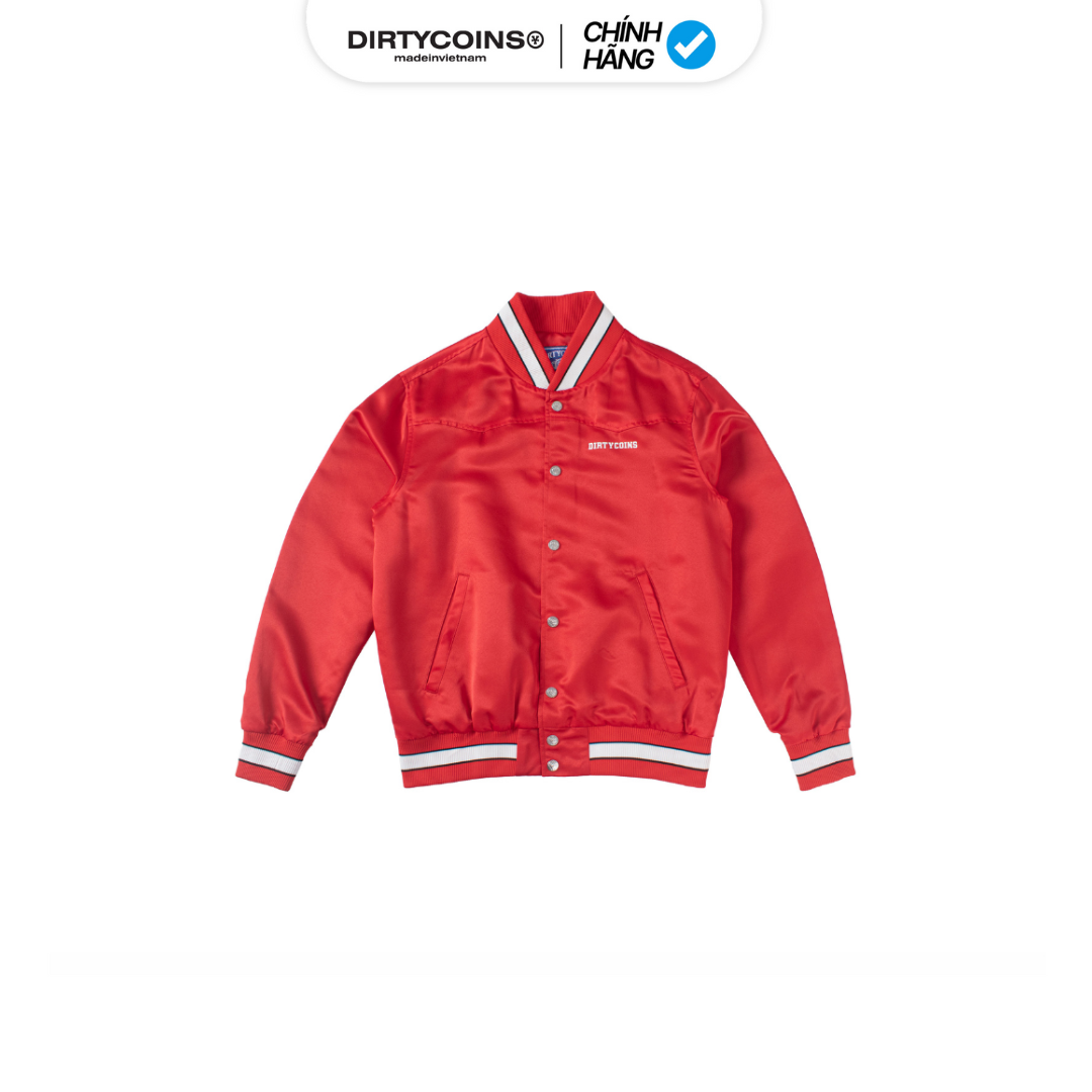 Áo Khoác DirtyCoins Nylon Varsity Jacket - Red