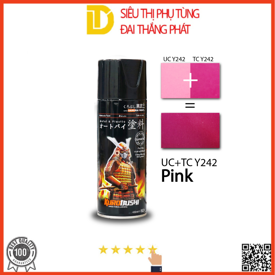 Sơn samurai sơn xịt xe máy yamaha - màu hồng ucy242*