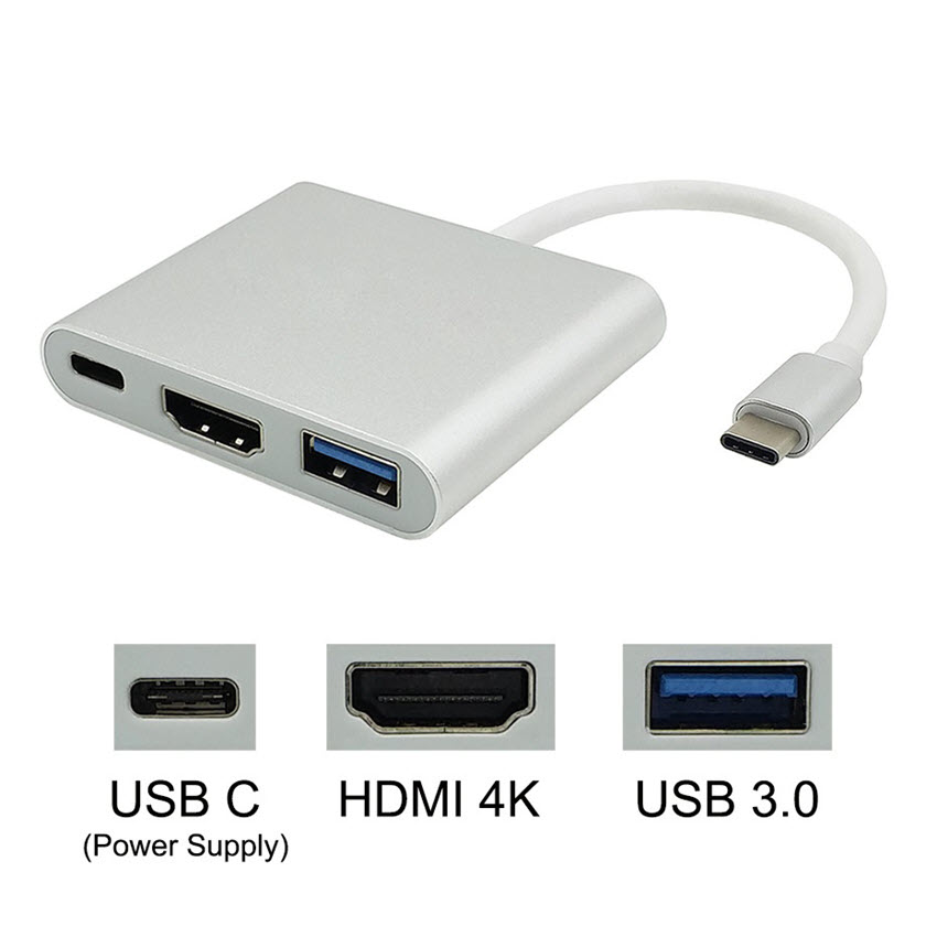 Cáp chuyển USB Type C sang HDMI và USB 3.0 cao cấp