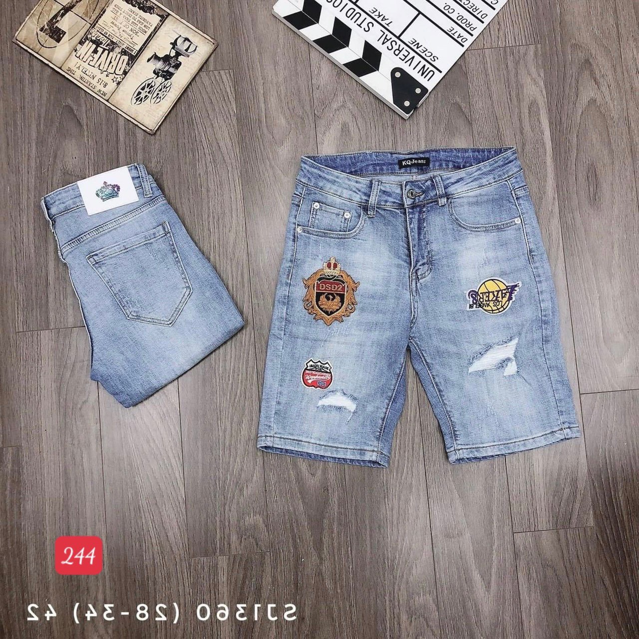 Quần short jean nam đen rách cao cấp ,full team mác, chất liệu jean , co giãn tốt ,hàng chuẩn shop DIỄM NHI SHOP BMY001