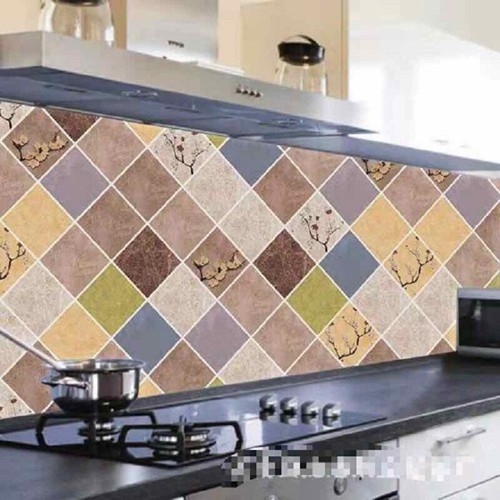 (LOẠI DÀI) Cuộn 3m decal giấy dán bếp cách nhiệt ô vuông bạc khổ 60cm keo sẵn dễ dàng lau chùi, decan dán bếp đa năng, giấy dán tường đa năng, cuộn decan dán bếp đa năng