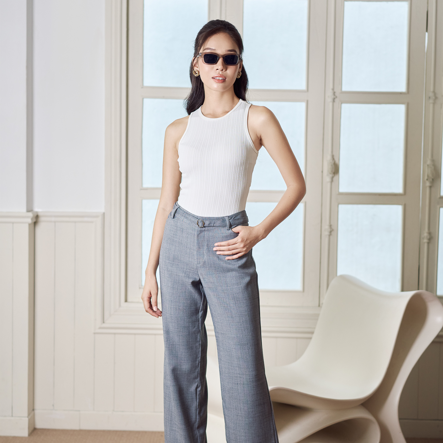 Quần dài bố xước Maybi