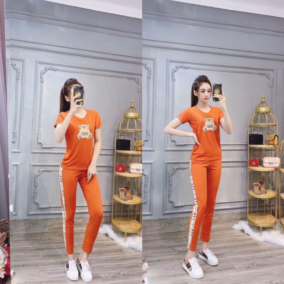 [HCM]SET BỘ THỜI TRANG DÀI PHỐI SỌC THIÊU GẤU DỄ THƯƠNG