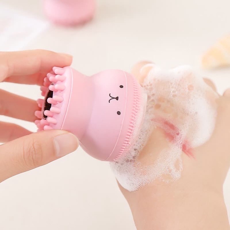 Cọ rửa mặt bạch tuộc Mút rửa mặt silicone (Hồng)