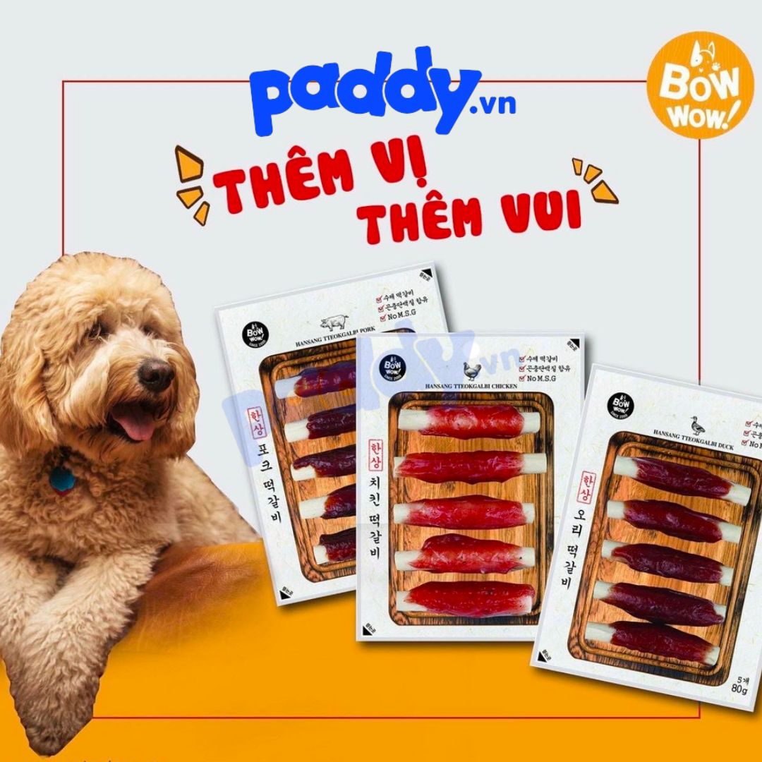 Bánh Thưởng Cho Chó Thịt Cuộn Thanh Sữa BowWow 80g