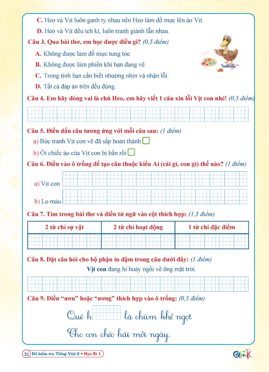 SÁCH - [ Lớp 2 hk1 ] - Cánh diều - Đề kiểm tra tiếng việt 2 hk1