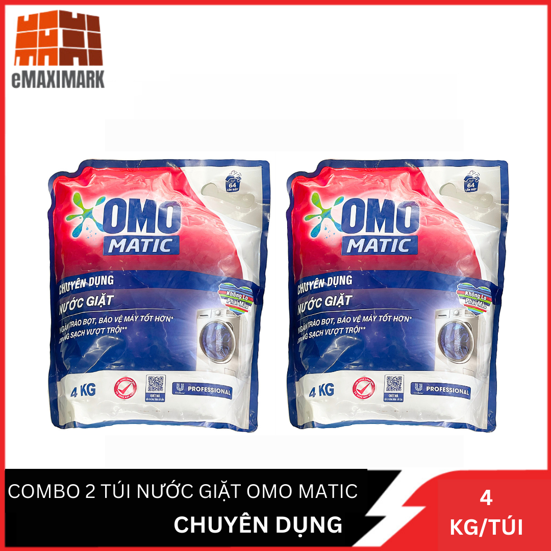Combo 2 nước giặt omo matic chuyên dụng túi 4kg