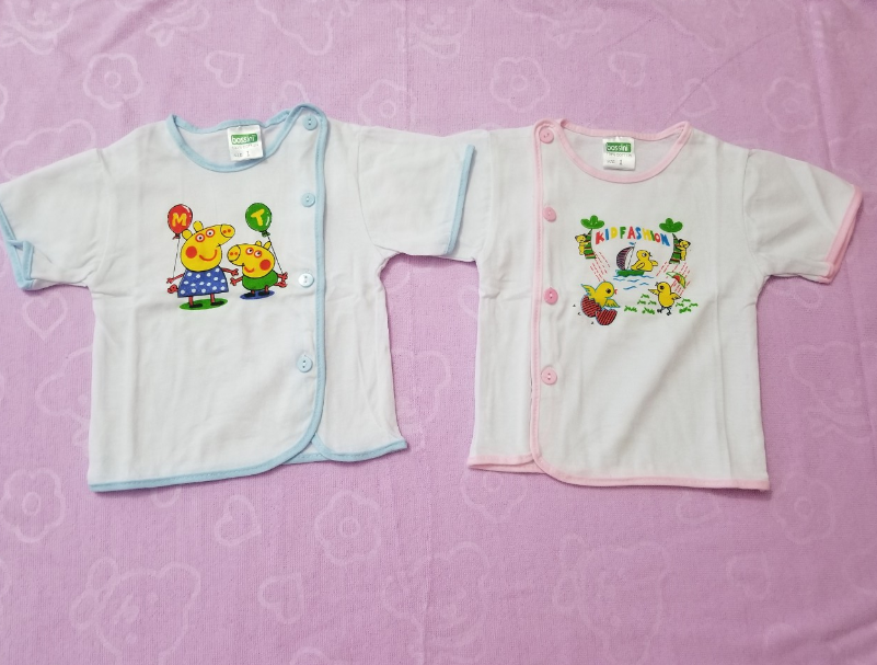 Áo sơ sinh ngắn tay bé từ 3 - 8kg cài nút 1 bên