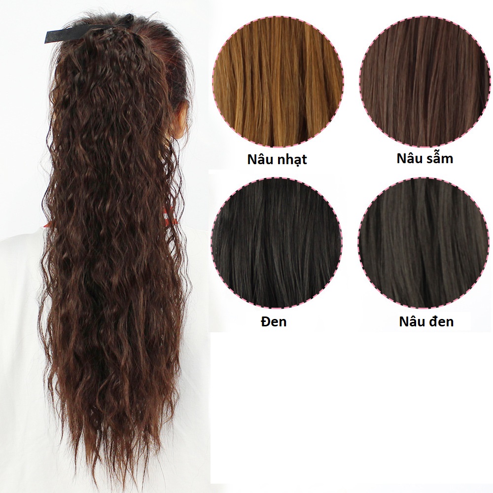 Tóc giả cột xù, buộc xù, cột xù mì C168, tóc giả nữ