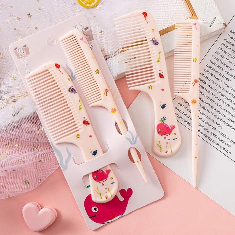 Set 2 Lược Chải Tóc Hình Cute