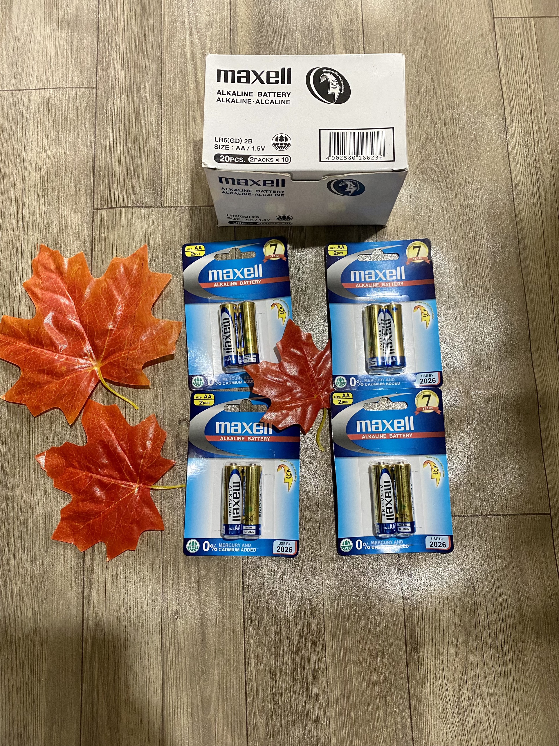 Combo 2 vỉ Pin Maxell AA alkaline, pin đũa AAA maxell ( vỉ 2 viên)