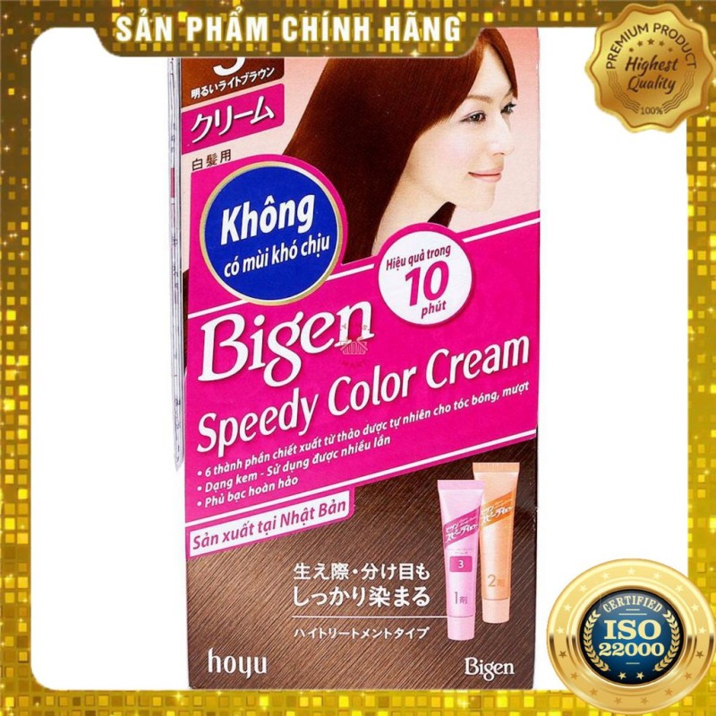 [ Yams Mart ] Thuốc Nhuộm Tóc Bigen Speedy Color Cream #3 (Nâu Nhạt)-