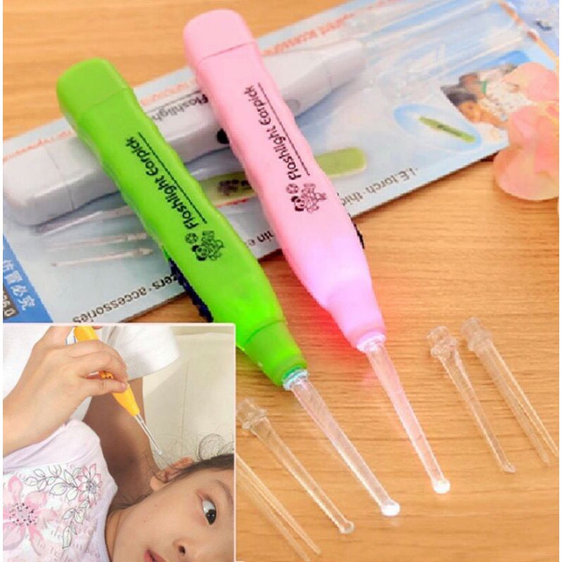SÉT 2 DỤNG CỤ LẤY RÁY TAI CÓ ĐÈN CHO BÉ