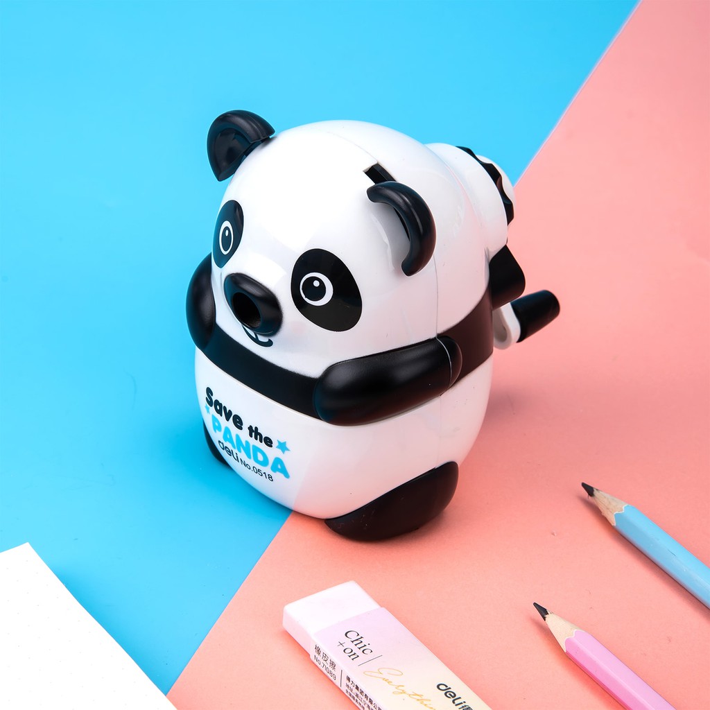 (1 Cái) Gọt chì quay tay Deli E0518 hình gấu trúc
