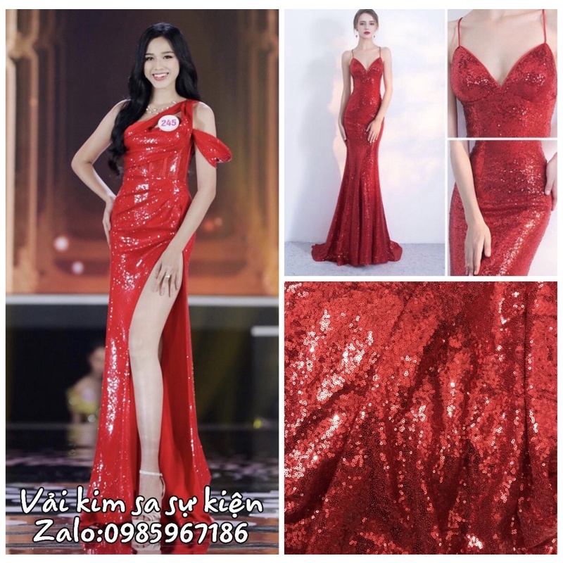 Vải sequin, vải kim sa may đầm dạ hội, vải kim sa trang trí