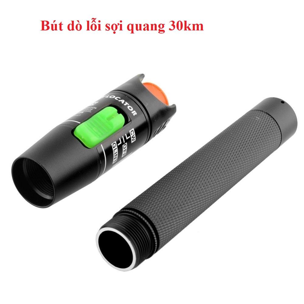 (Tặng 1 đầu sứ ) Bút dò lỗi sợi quang VFL 30km ( Đen )