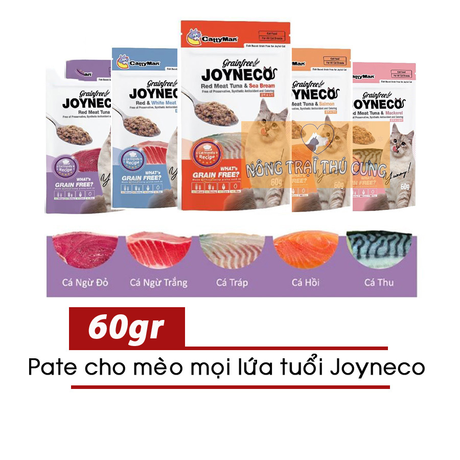 Pate Cho Mèo JOYNECO CattyMan (GRAIN FREE) Cho Mèo Mọi Lứa Tuổi 60g - [Nông Trại Thú Cưng]