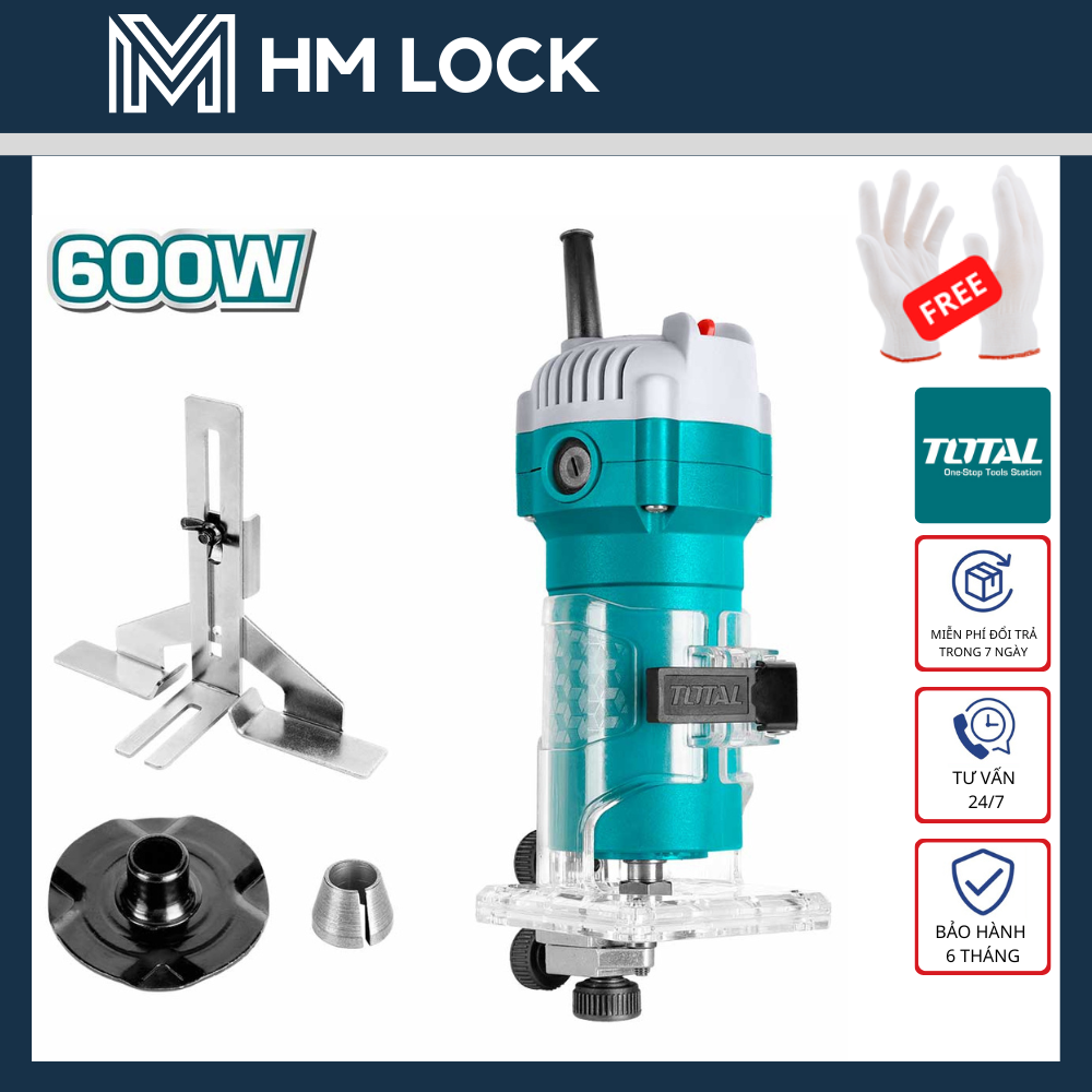 6.0mm máy phay gỗ cắt mép 600w total - tlt6001 - hàng chính hãng - hm lock