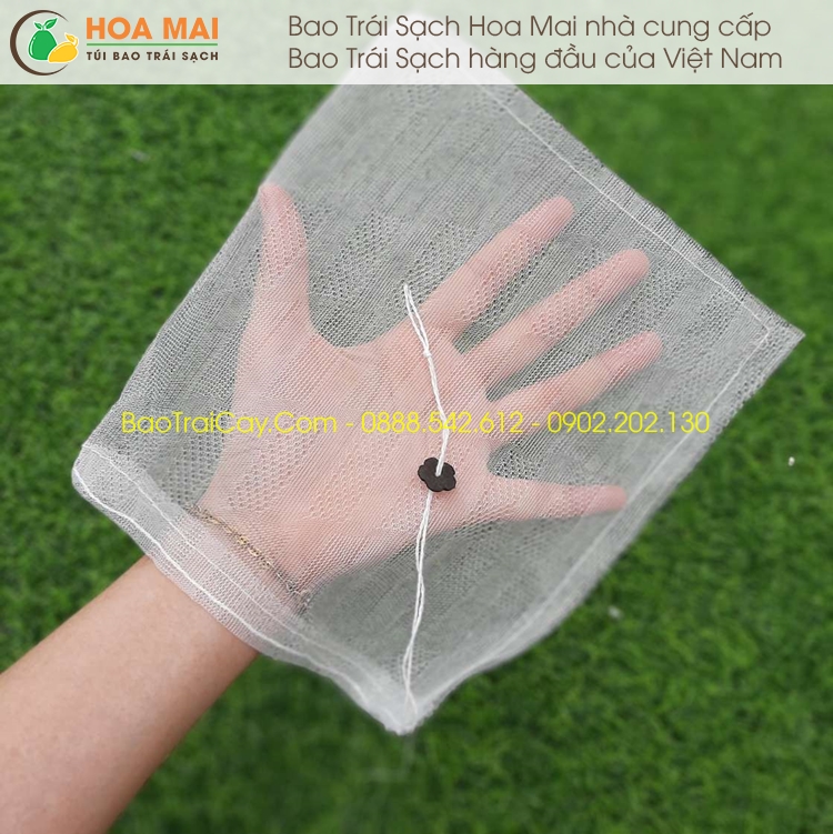 100 túi bao ổi vải mùng kích thước 16x18 ngăn chặn hiệu quả côn trùng chít đốt làm hỏng quả.