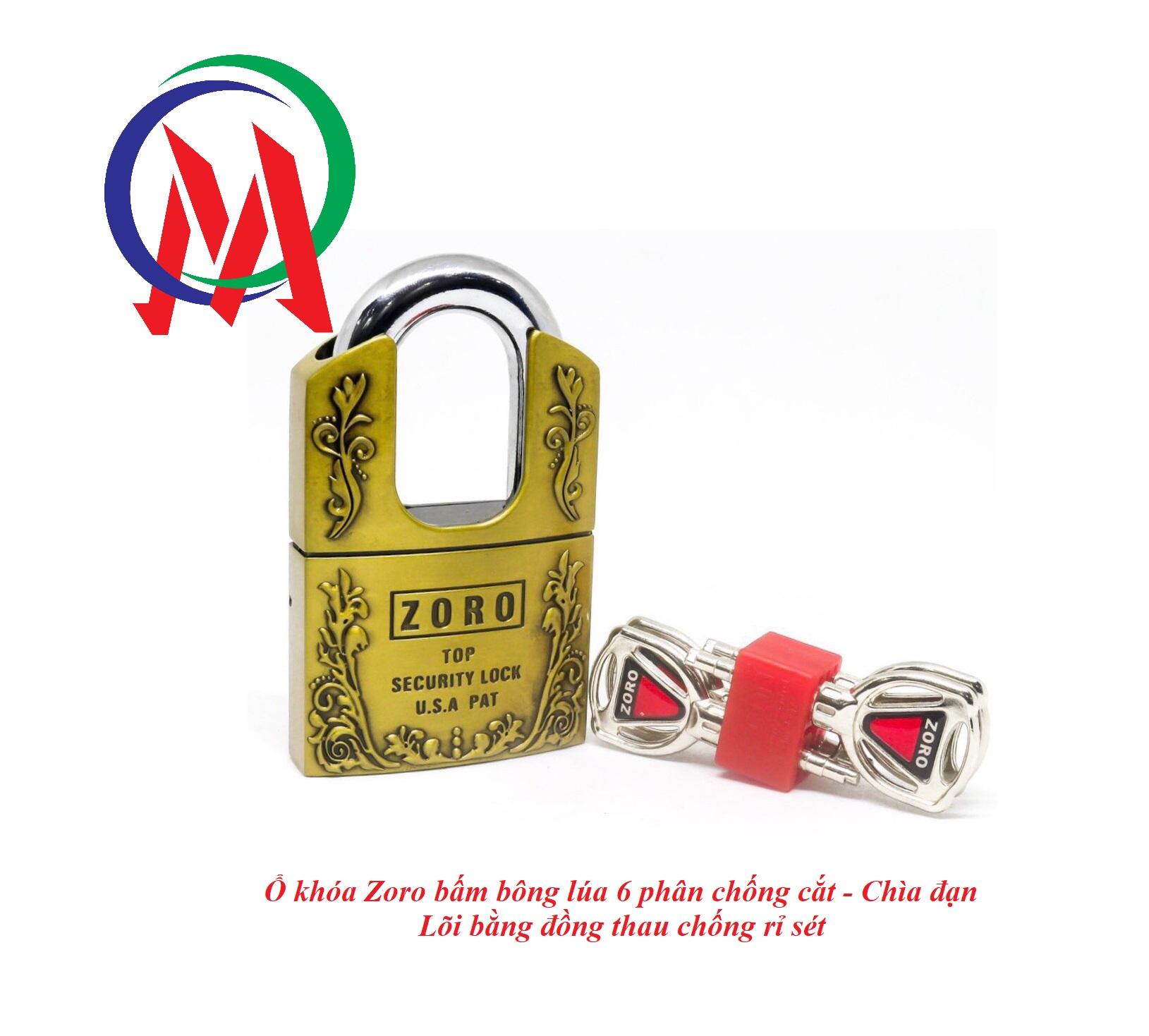 [HCM][CHỐNG CẮT + TẶNG 4 CHÌA] Ổ khóa Zoro bấm 6 phân chống cắt
