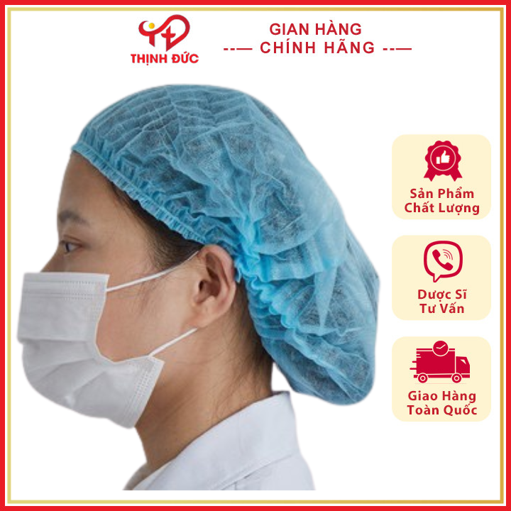 Mũ chùm đầu y tế dùng phẫu thuật tiệt trùng an lành, nón còn sâu chùm đầu, mũ y tế, chất liệu giầy dặn dùng cho y tế, spa -yktd