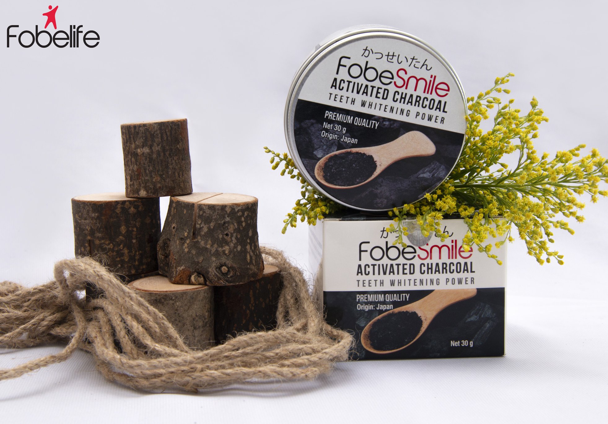 Fobe Smile - Bột than hoạt tính giúp trắng răng nhanh (Hũ 30g)