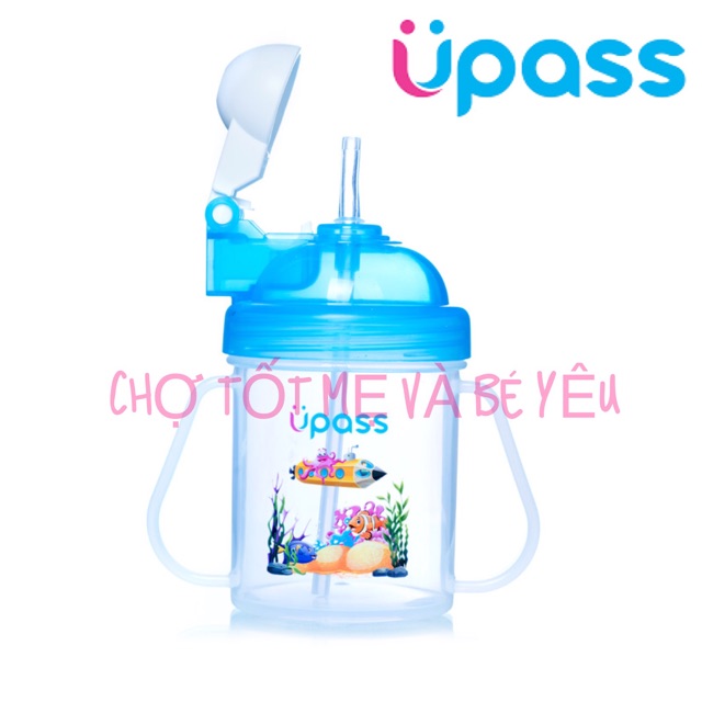 Bình Uống Nước Ống Hút Mềm Cho Bé Upass 200ml