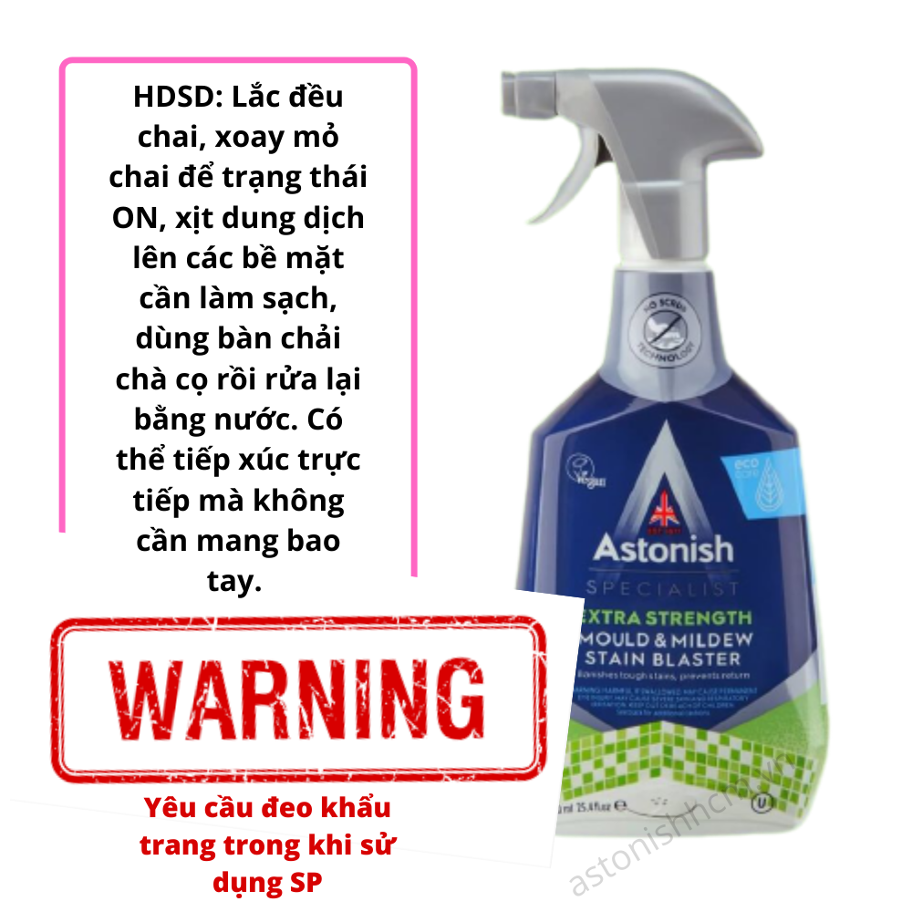 Bình xịt tẩy nấm mốc Astonish C1120 750ml